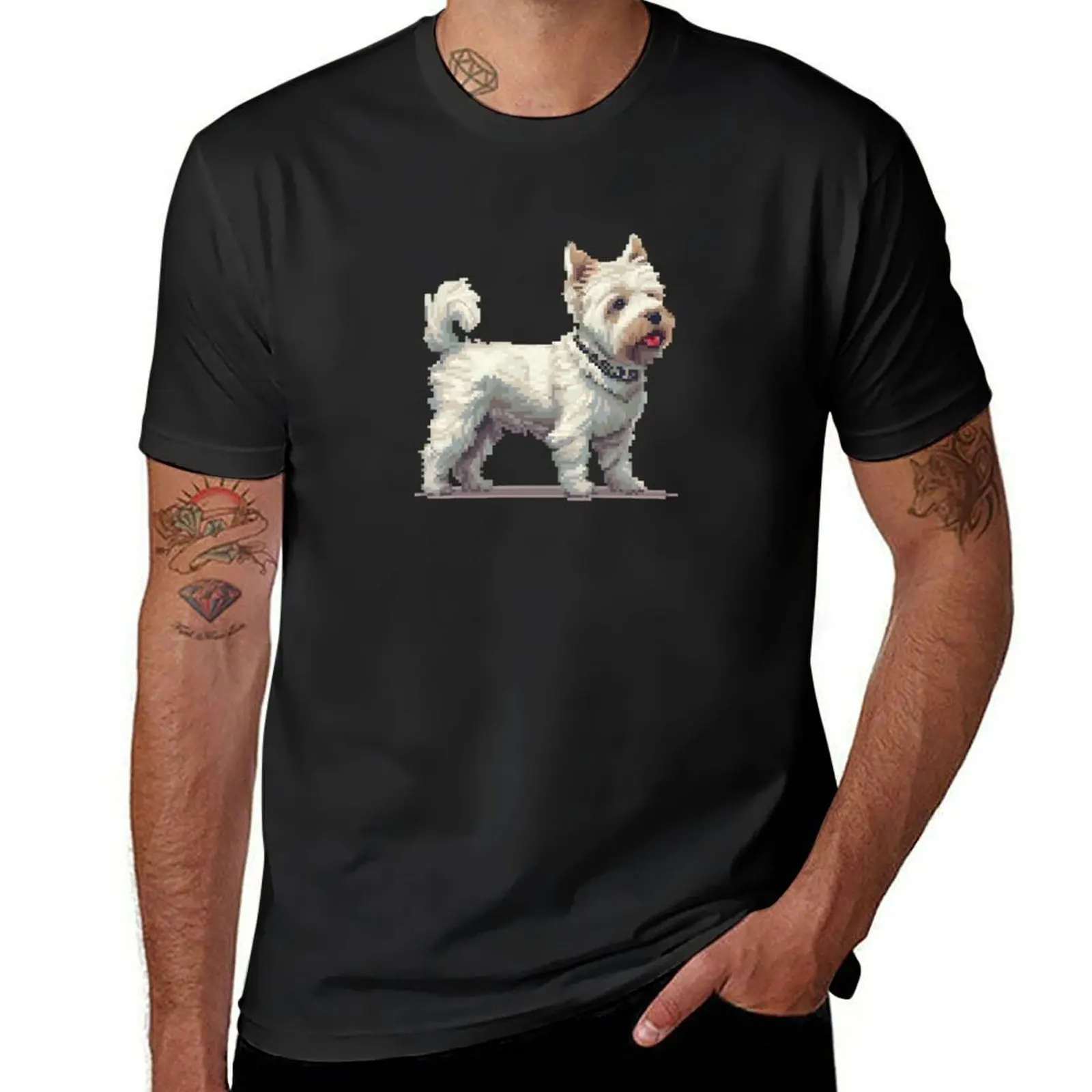 16-bit West Highland White Terrier T-Shirt new edition summer clothes mens vintage t shirts