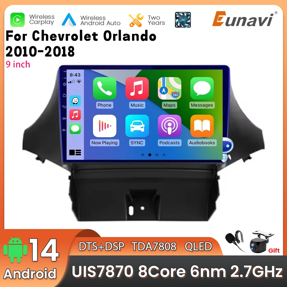 

Автомобильный мультимедийный плеер Android 14 2 Din для Chevrolet Orlando 2010-2018, головное устройство, стерео GPS-навигация BT WIFI