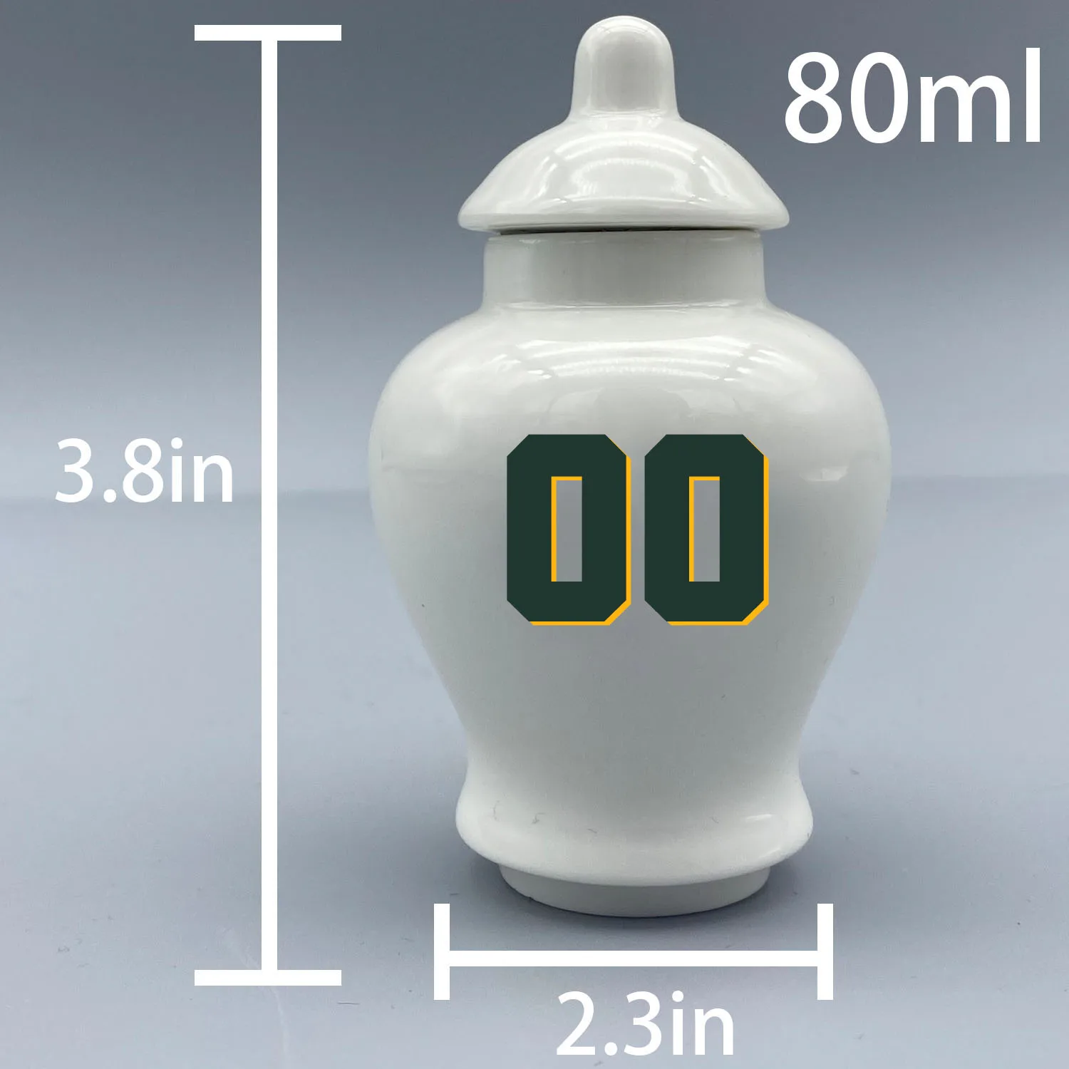 Mini Urn for Green Bay Packers-themed Logo Urn.Please send me the customization information - name/date and number on the urn