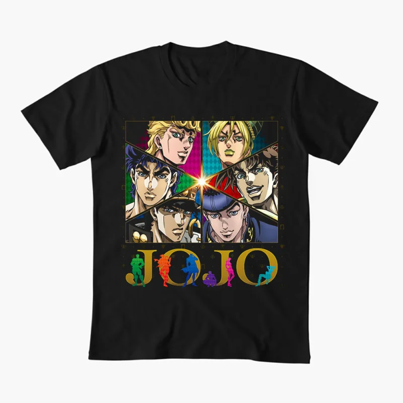 

0413 JoJo's Bizarre Adventure Anime Gift t shirt 100% cotton printed Graphic Clothes Y2K clothing Cartoon Tee All size Tops