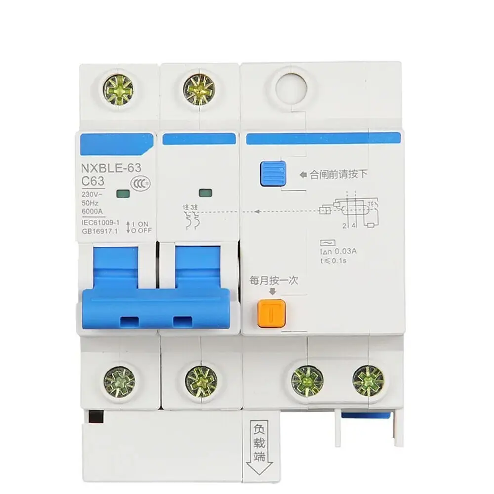 

Circuit Breaker 2P 63A Series Leakage Protector C-Type For Chint NXBLE-63