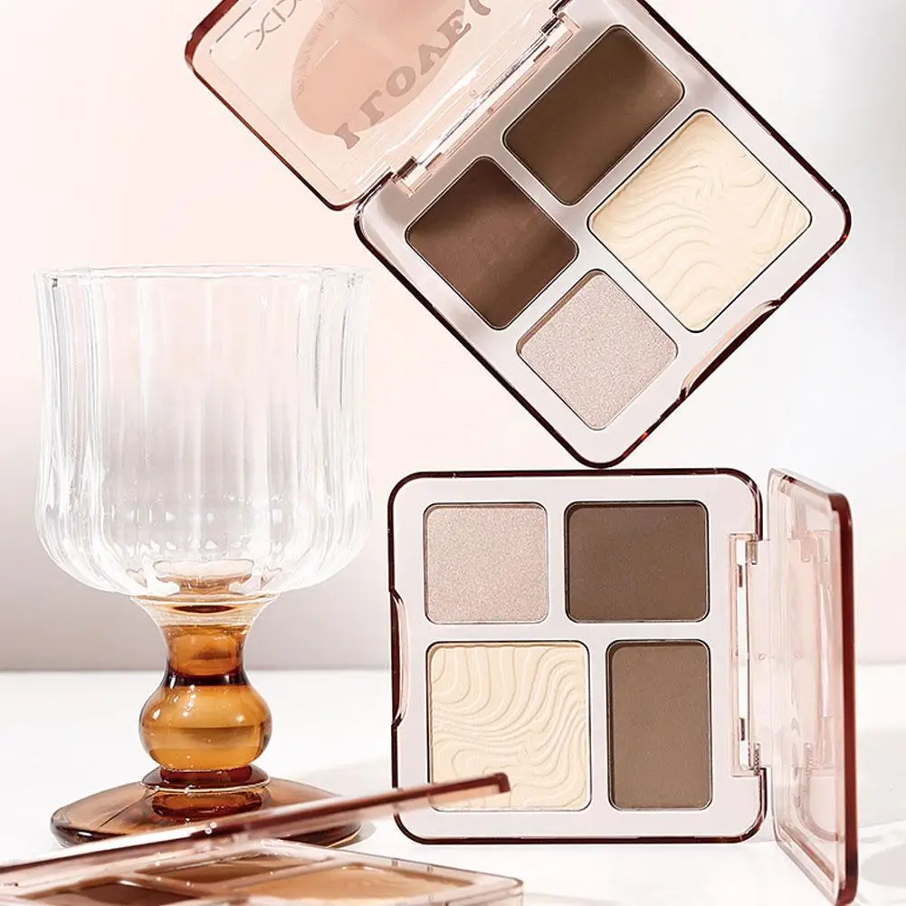 Paleta de bronceadores resaltadores mate, sombreado Facial, polvo de aseo, resaltador Facial, paleta de maquillaje, brillo duradero, 1 ud.