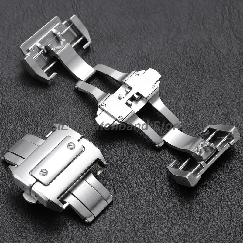 Watch Buckle for Cartier Santos 100 Series 18/21mm Watch Buckle 316L Stainless Steel Butterfly Clasp Folding Buckle Metal Button