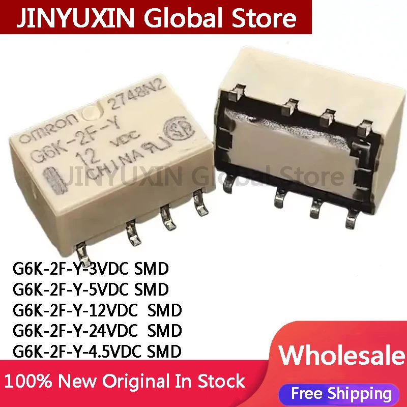 5Pcs G6K-2F-Y-3VDC G6K-2F-Y-5VDC G6K-2F-Y-12VDC G6K-2F-Y-24VDC G6K-2F-Y-4.5VDC G6K-2F-Y 3V 4.5V 5V 12V 24V SMD IC Chip In Stock