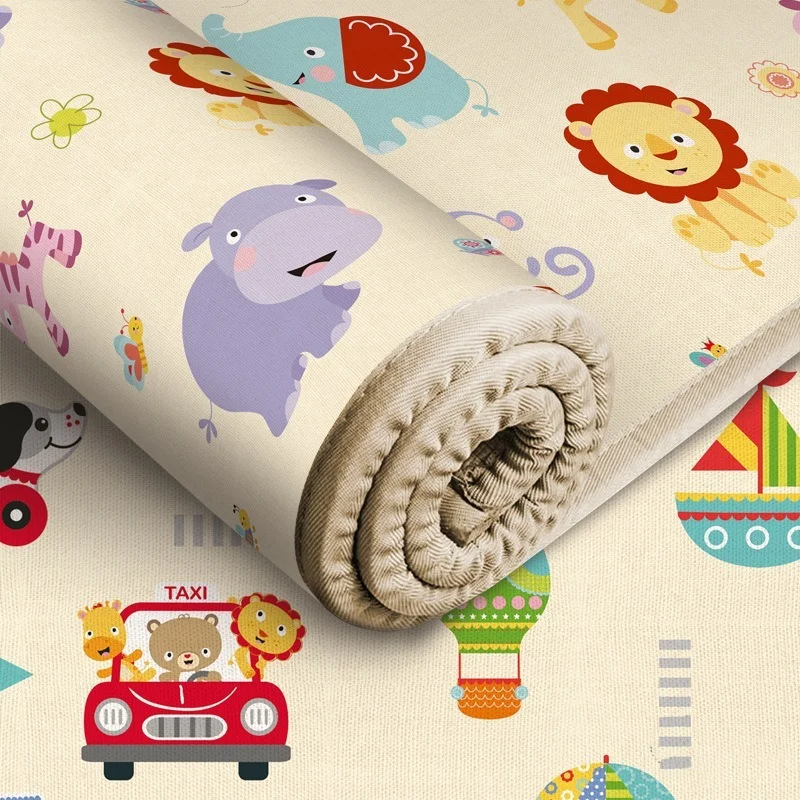 Baby Folding Crawling Activity Mat Kids Cartoon Waterproof Crawling Game Carpet Double-sided Children's Carpet Soft Foam Pad