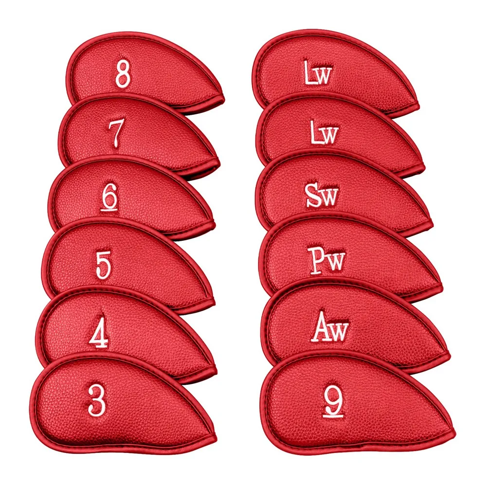 Golf Club Covers for Irons-12Pcs PU Leather Golf Head Covers Set Fit Most Iron