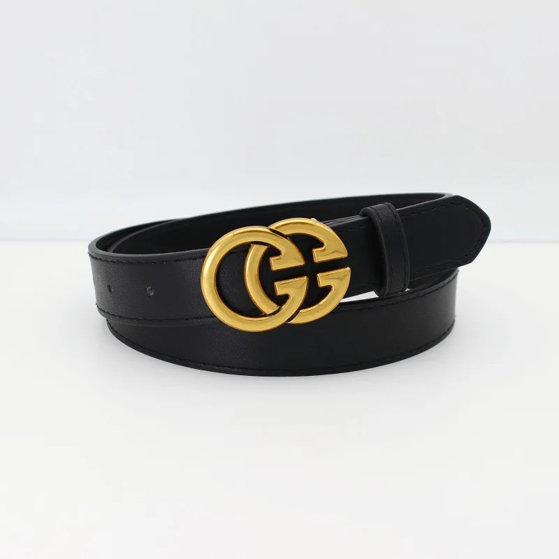 حزام جلد البقر الحقيقي GG للنساء مصمم فاخر للجنسين حزام رجالي أنيق حزام جينز حزام الخصر