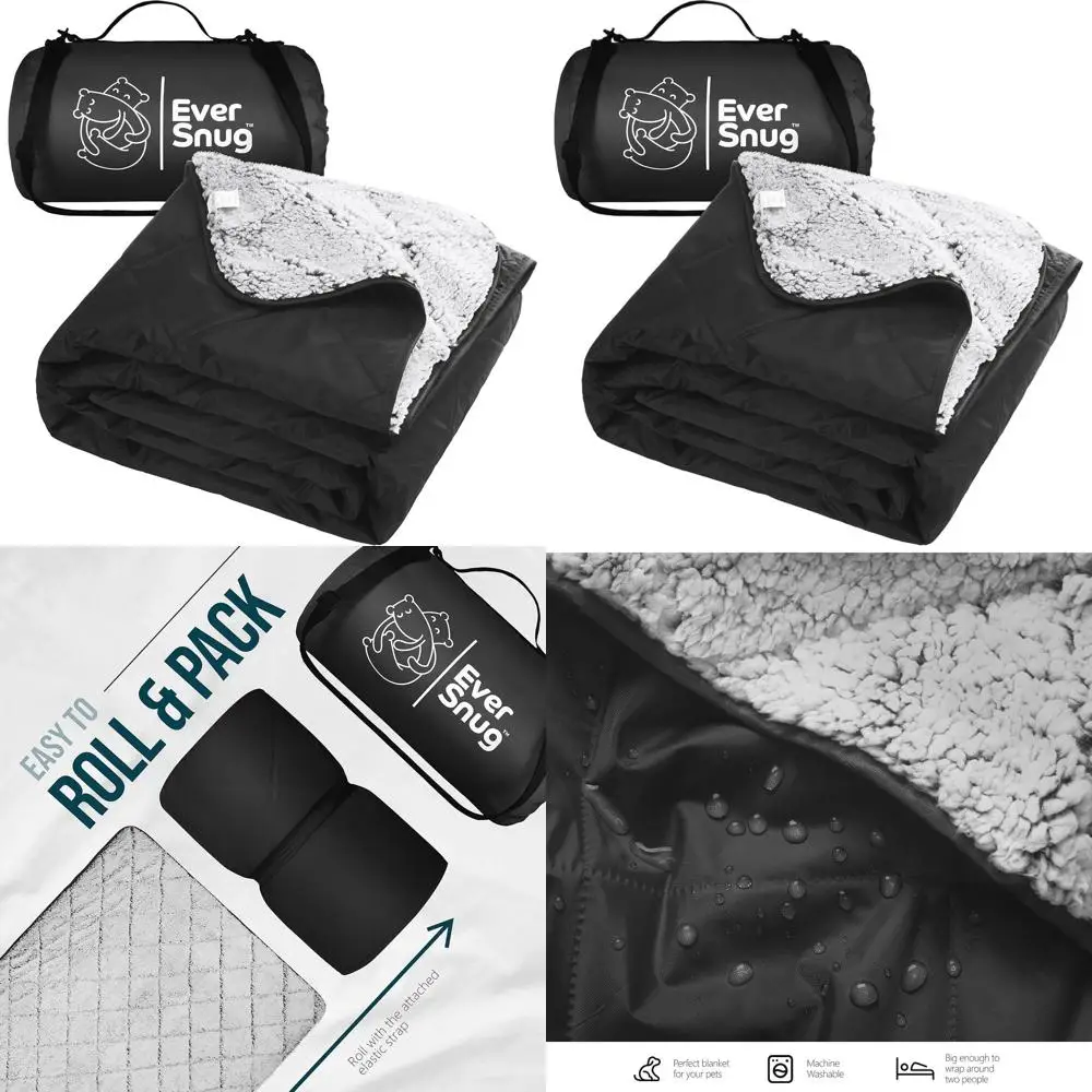 

Thick & Warm Sherpa Fleece Blanket for Outdoor Activities, Picnics, Beaches, Stadiums - Washable, Windproof, Ideal for Cold Weat