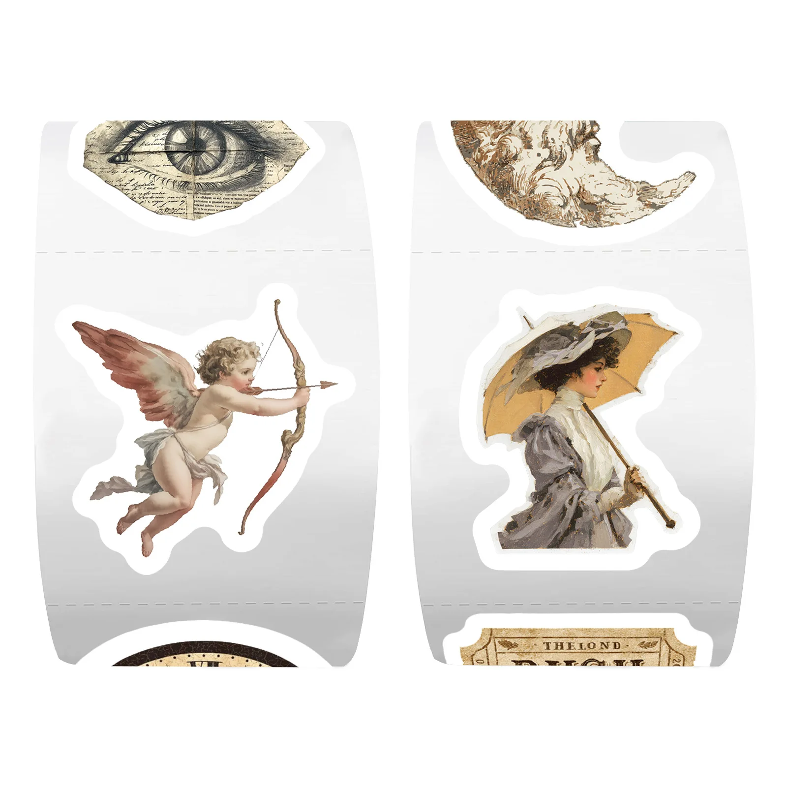 

500pcs/Roll Retro Classical Objects Cartoon Sealing Stickers DIY PVC Laptop Decals Decoration Reward Gift Toy