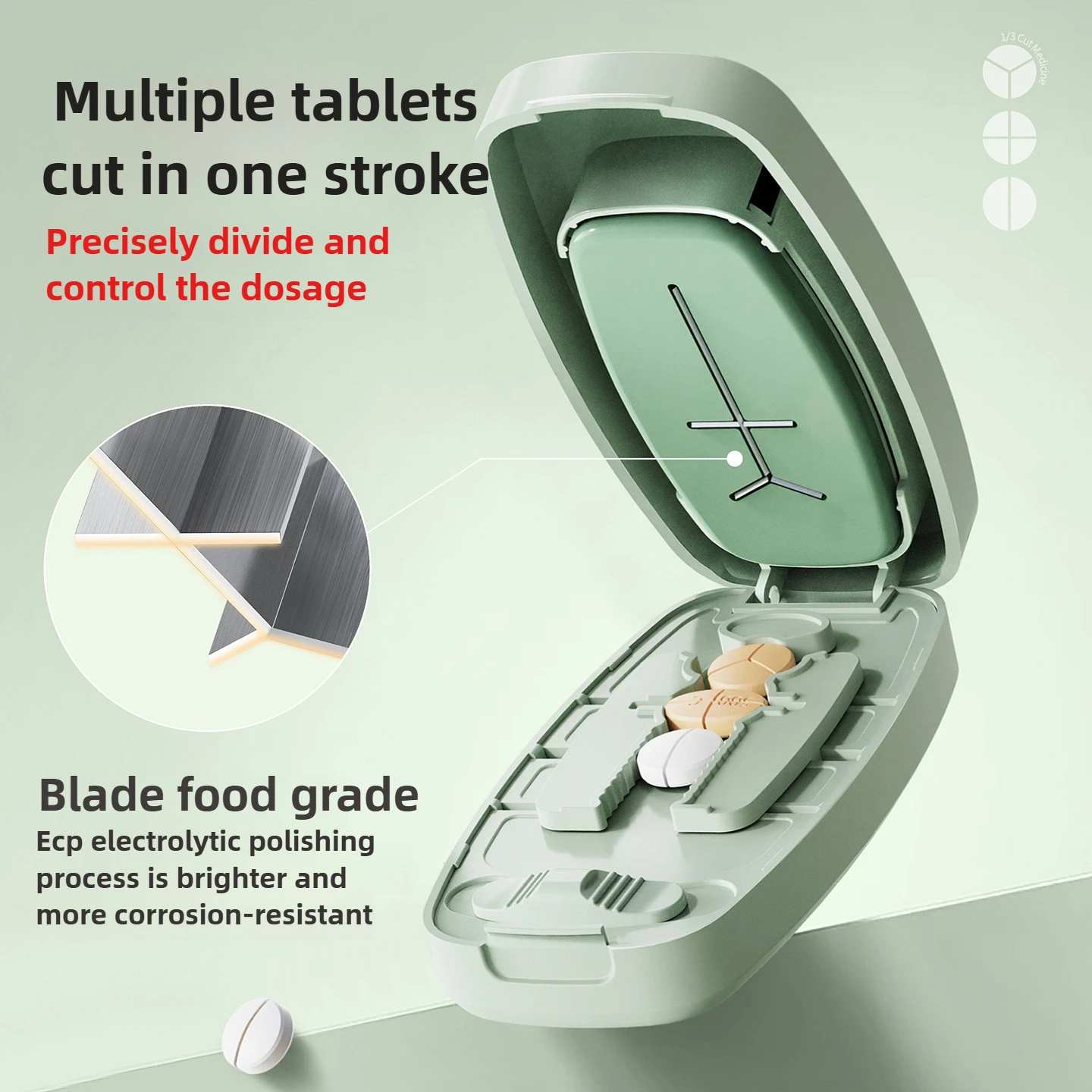 

Portable Pill Cutter for Precise Cutting Scissors Medicine Splitter Tablet Splitting Home Pills Travel Vitamin Tablet Separator