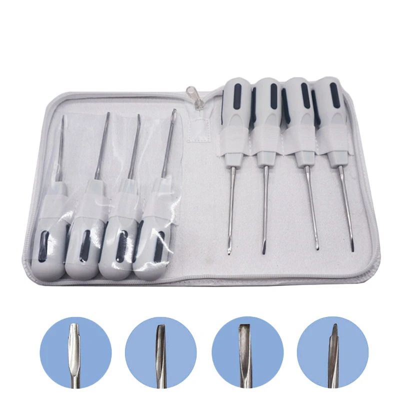 8pcs/Set Stainless Steel Dental Luxating Lift Clareador Curved Root Dentist Dental Surgical Instrument Dentistry Tools