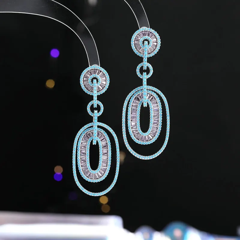 

Европейские и американские легкие роскошные модные банкетные платья, подходящие высококачественные тяжелые длинные геометрические серьги, персональные