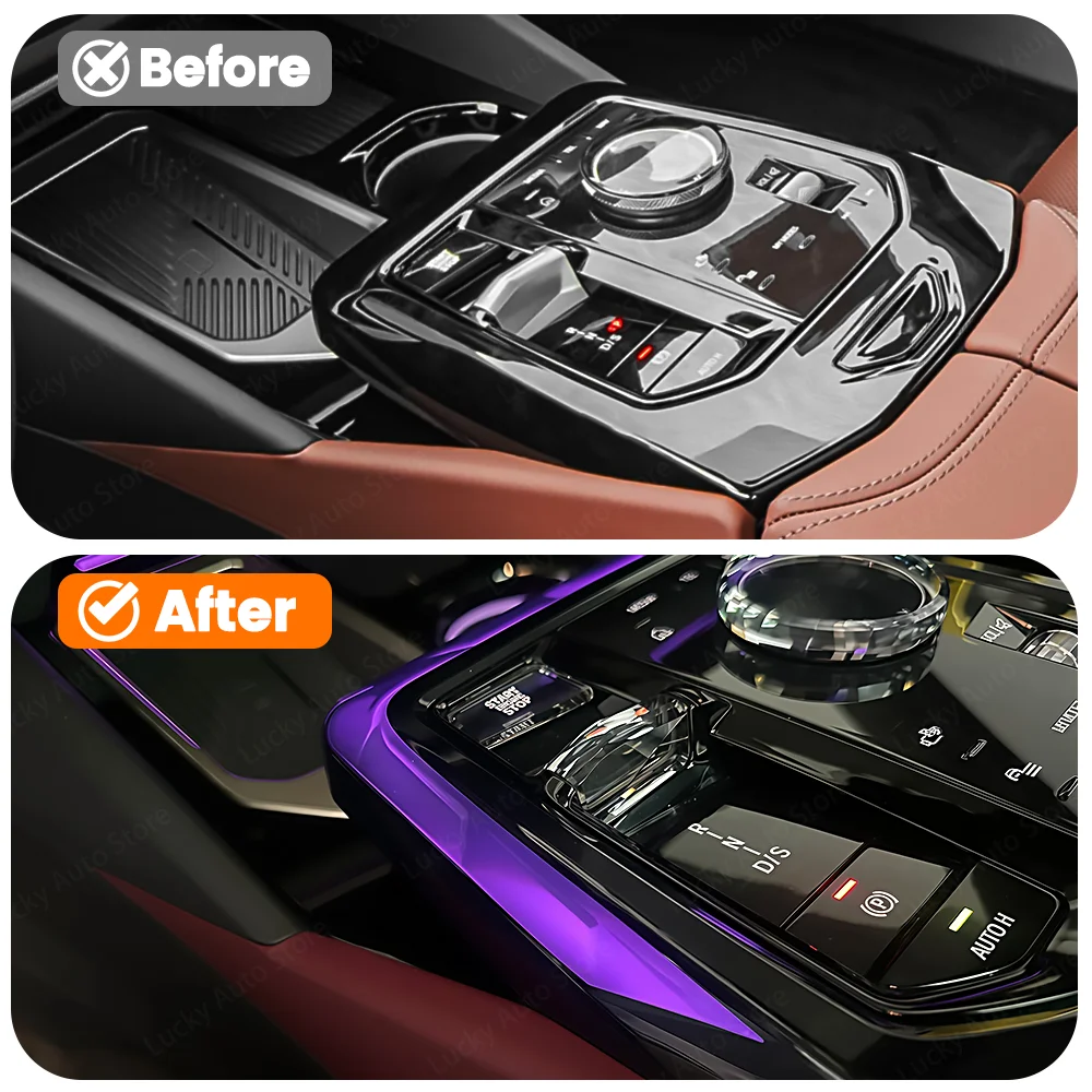 LED 15 Color Car Center Control Crystal Saddle Light Ambient Light Multi Color Decorative Panel For BMW New 5 series G60 G68 i5