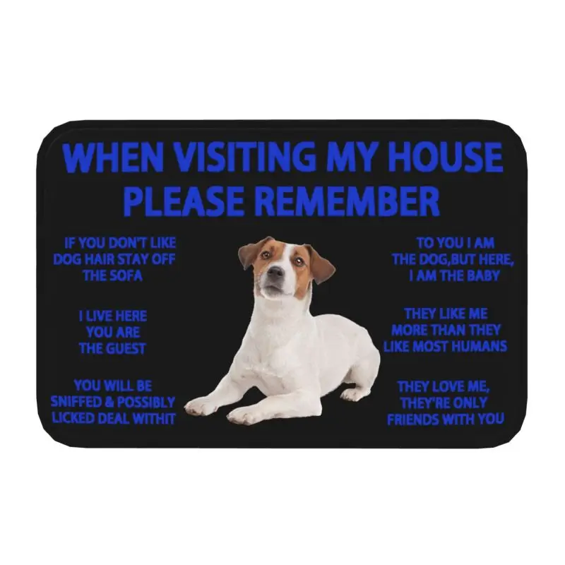 Jack Russell Terrier Dog Front Door Mat Anti-Slip Indoor Waterproof Doormat Garden Garage Entrance Rug Carpet