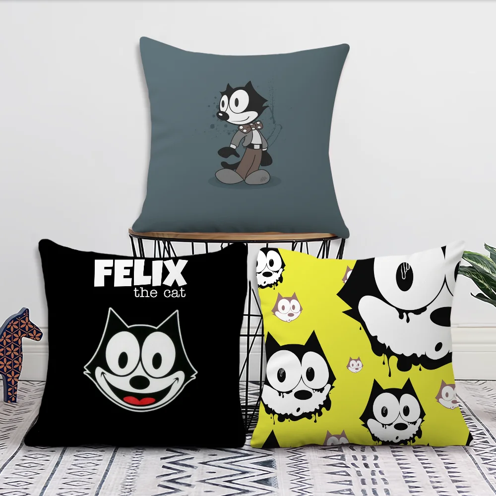 Cartoon F-Felix Cute The C-Cat Pillow Case Square Cushion Room Bedroom Headboard Sofa Living Backrest Car Accessories Nap Time