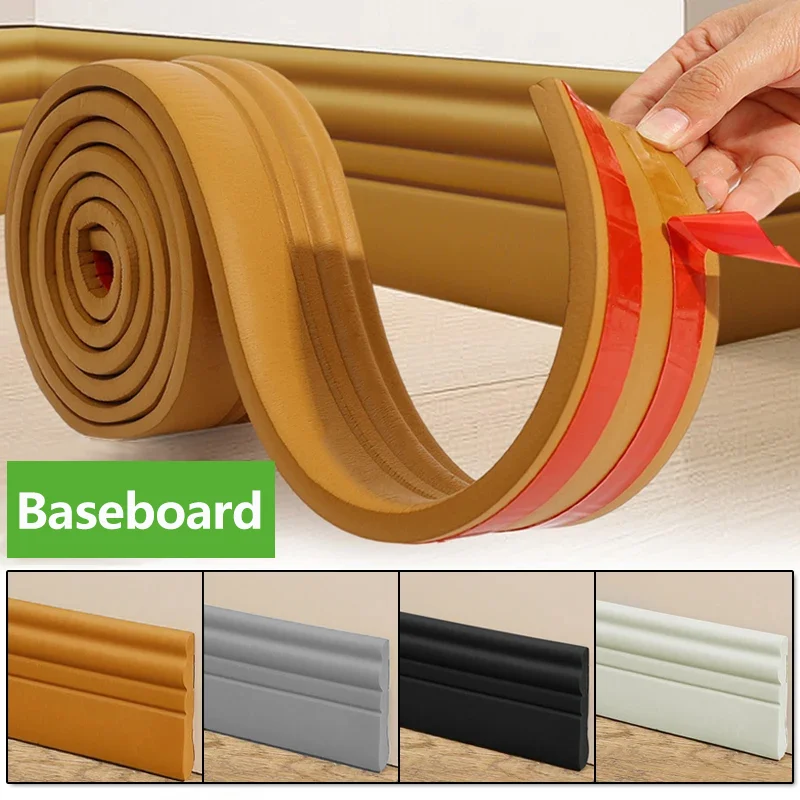 The Soft Skirting Board With NBR Three-Dimensional Design Is 6 Meters Long, Providing A Simple And Elegant Home Decoration.