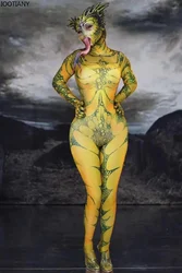 Horror Halloween Lizard Female Role Playing Bodysuit Adult Sexy Nightclub Party Dj Stage Tight Bodysuit Carnival Party Costume