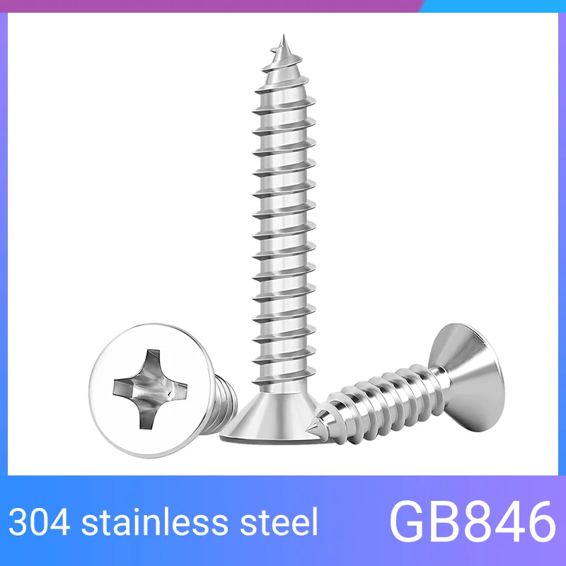 Phillips Screw Furniture Screw Cross Recessed Countersunk Flat Head Self-tapping Screws M3 M3.5 M4 M5 M6 Stainless Steel