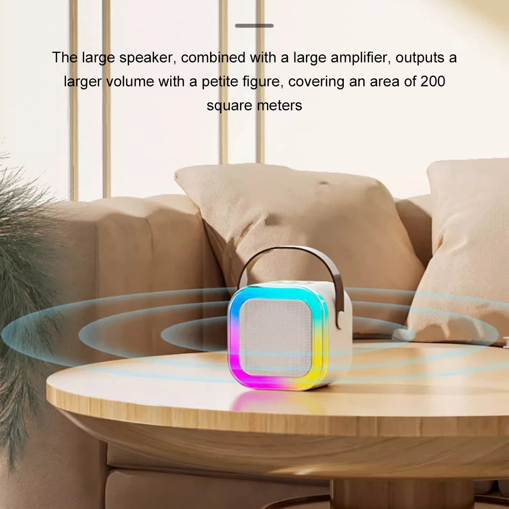 Bluetooth K12 Karaoke Machine Portable 5.3 PA Speaker System with 1-2 Wireless Microphones Home Family Singing Children’s Gifts