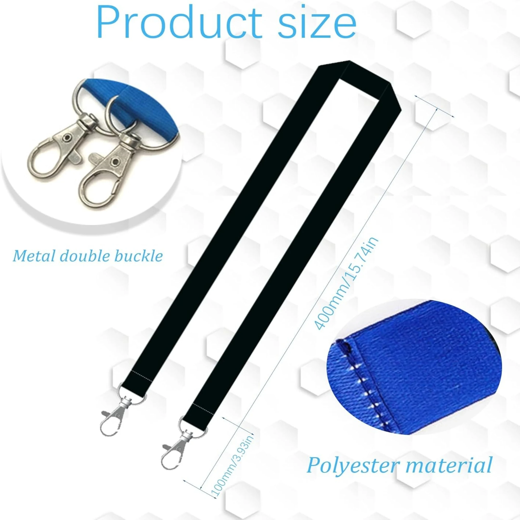 10/20/30 Pack Double Clip Lanyards Twist Free 2 Hook Design Badge Neck Strap for ID Name Badge Holder (ID Holder not included)