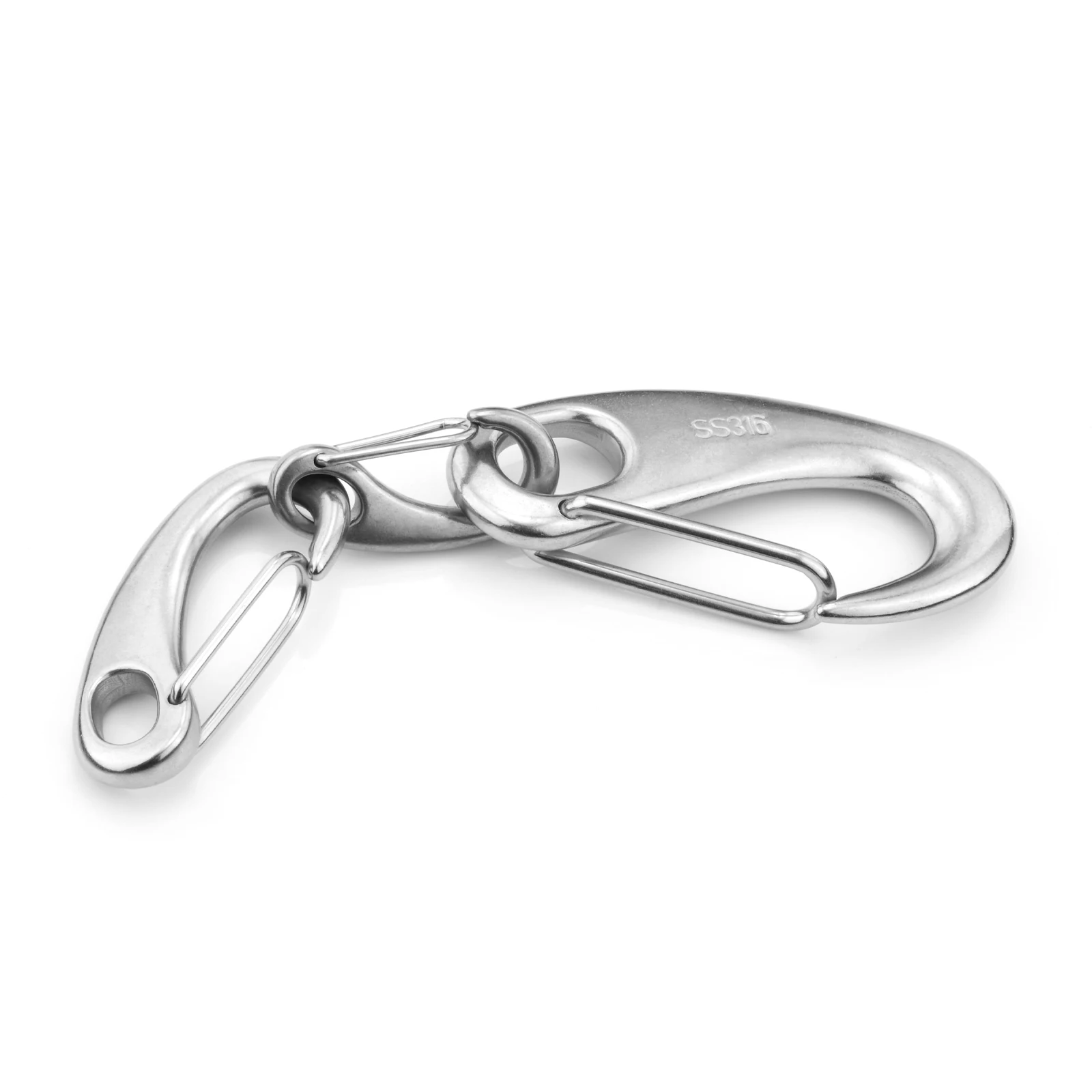 50/70/100mm Boat Marine Stainless Steel 316 Spring Snap Hook Clips Quick Link Carabiner Buckle Eye Shackle Lobster Claw Outdoor