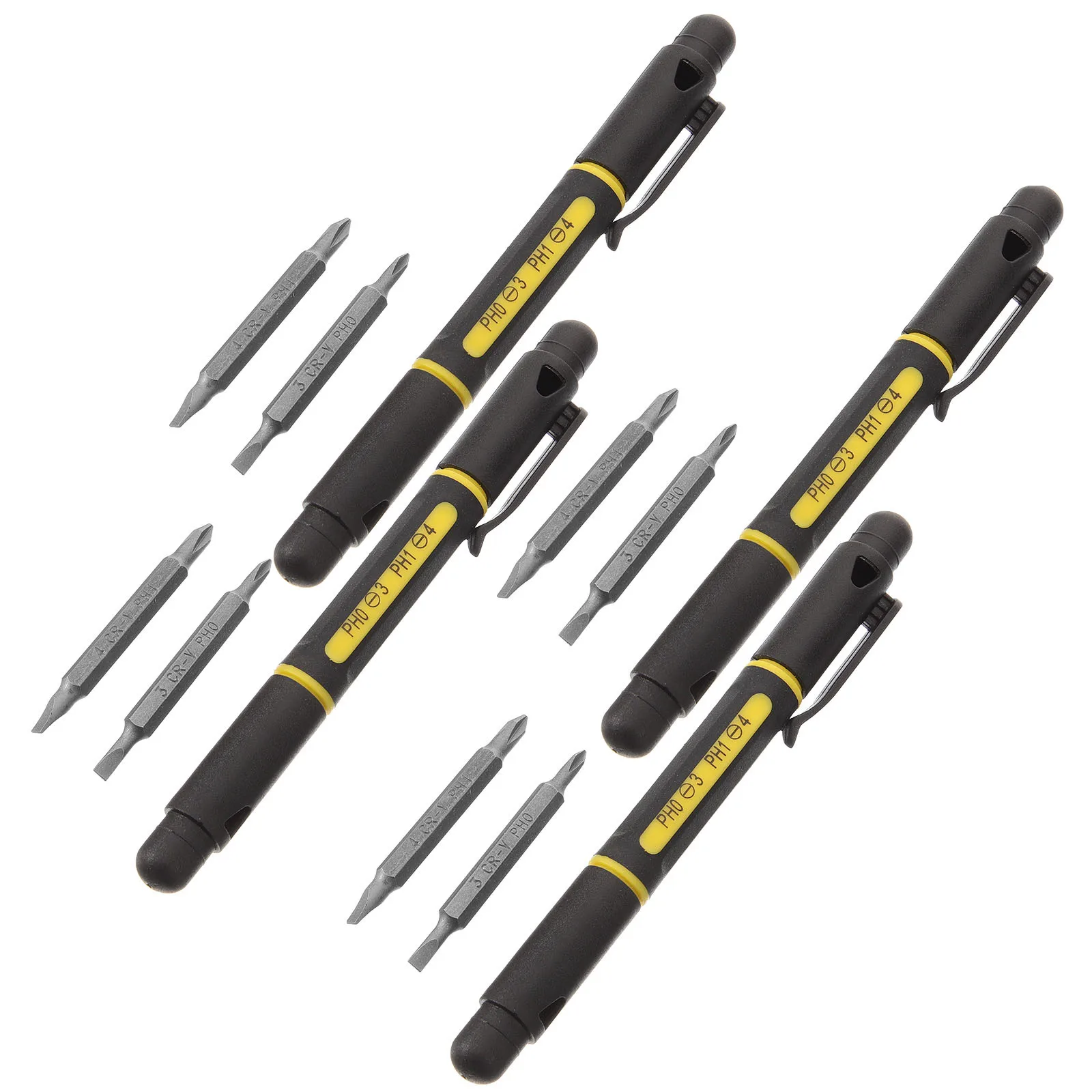 4 مجموعات قلم مفك براغي صغير نوع 4 في 1 ملحقات أدوات متعددة مفك براغي مدمج مزدوج الأطراف لتثبيت أداة يدوية محمولة