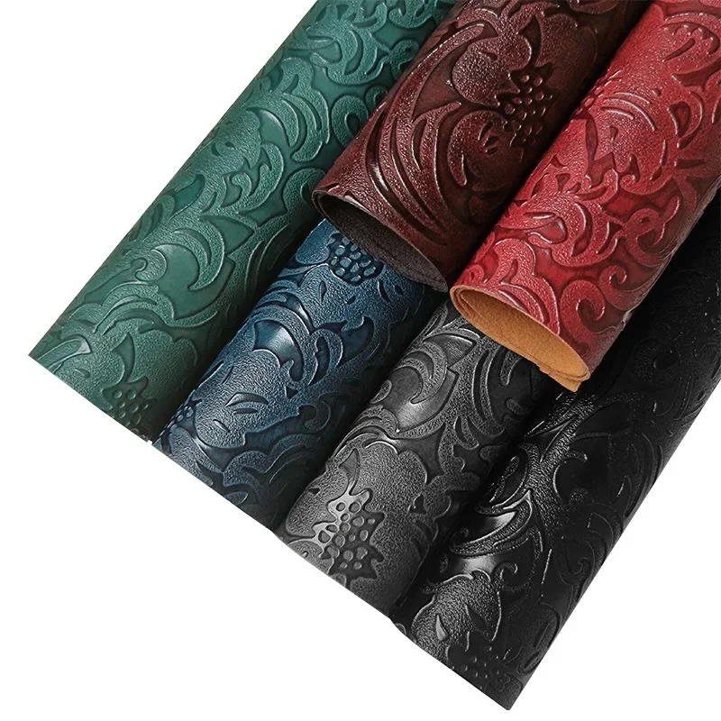 30x135cm Vintage Carved Embossed Faux Leather Fabric, Synthetic Leather Fabric, Making DIY Clothing Accessories/Cover Materials