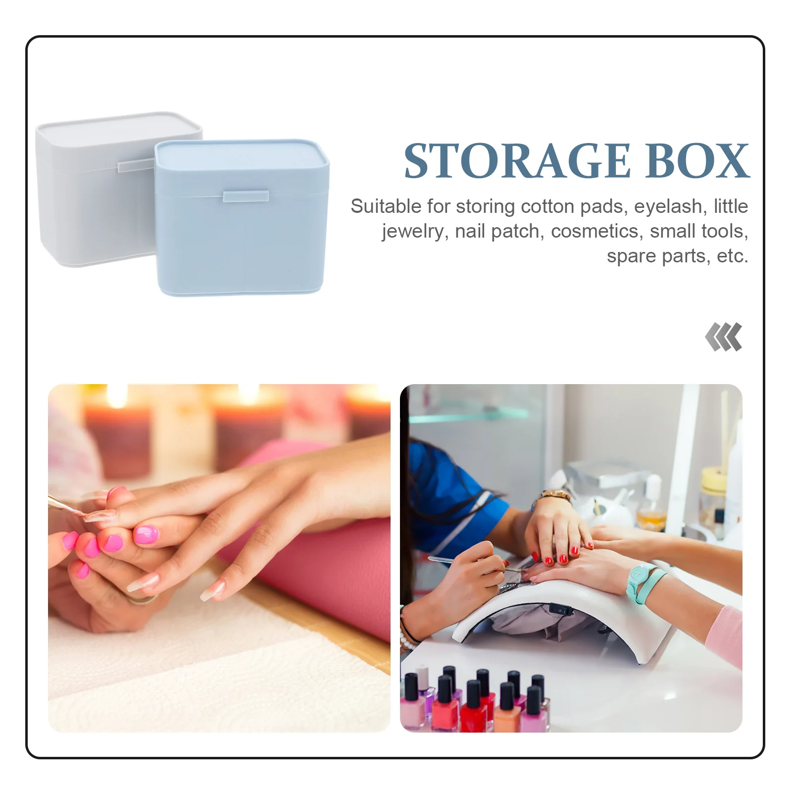 

2 Pcs Cotton Box Pads Manicure Tool Holder Storage Container Ball Pp Nail Art Organizer