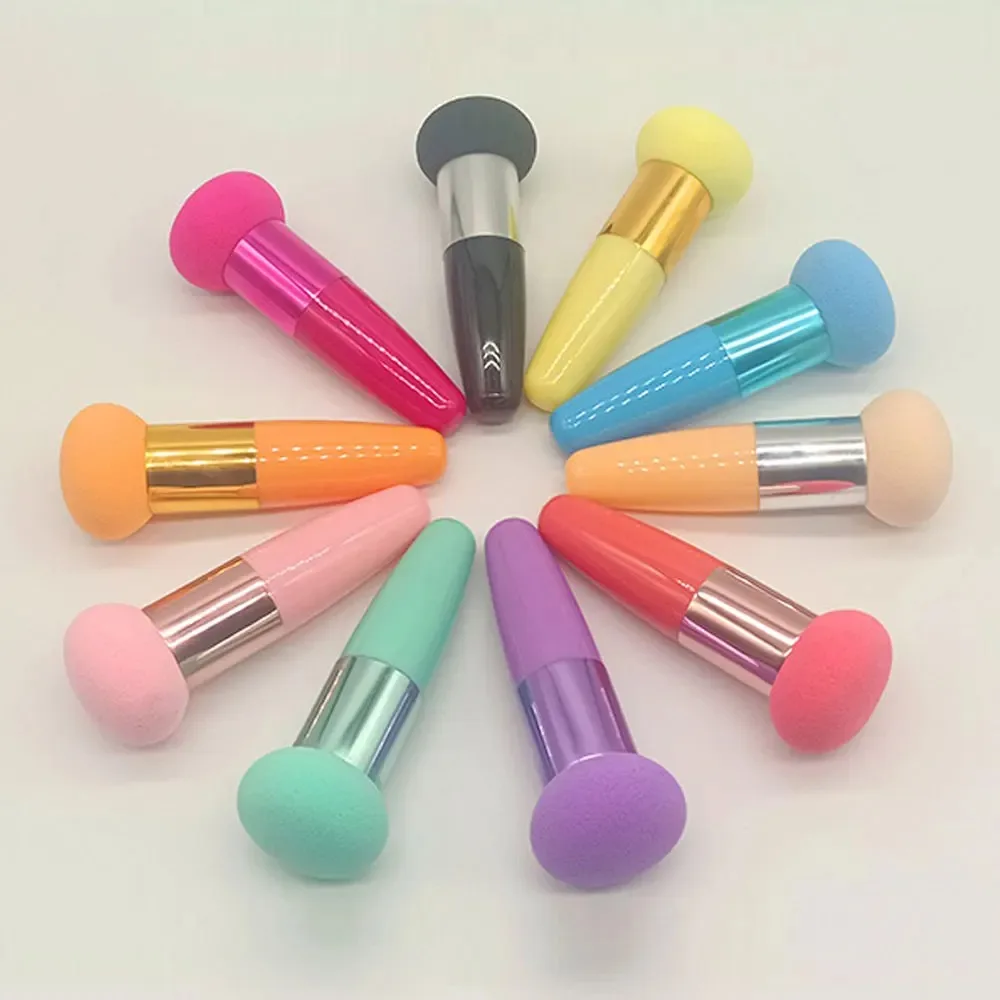 1PC Mushroom Head Makeup Brushes Powder Puff Makeup Sponge with Handle Women Fashion Professional Makeup Beauty Tools Cosmetic