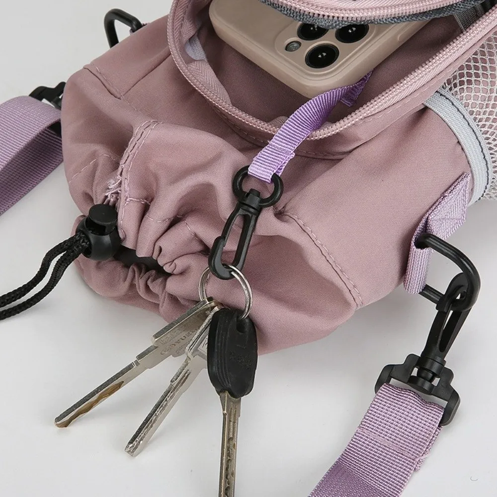Nylon Water Bottle Holder Bag with Strap Large Capacity Insulating Cup Sleeve Portable Water-resistant Crossbody Bag
