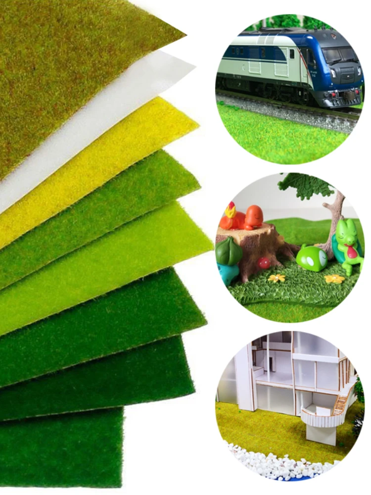 50x100cm Artificial Lawns Landscape Grass Mat for Model Train Not Adhesive Paper Lawn Fake Turf Decoration Garden Accessories