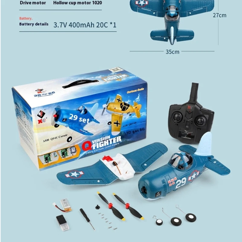

WLtoys XKA500 F4U Corsair RC Plane One Key Aerobatic RC Aircraft With 4CH Wingspan EPP Foam RTF RC Fighter