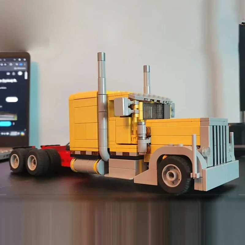 Cidade modelo de carro moc tijolos de construção 379 caminhão trator resistente tecnologia modular crianças presentes do feriado montar brinquedos terno