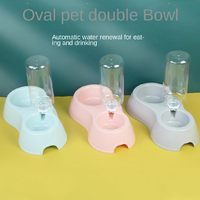 Cat Bowl  Cat Eating and Drinking Water All-In-One Pet Double Bowl  Anti-Knock Over  Automatic Water Refill Pet Bowl