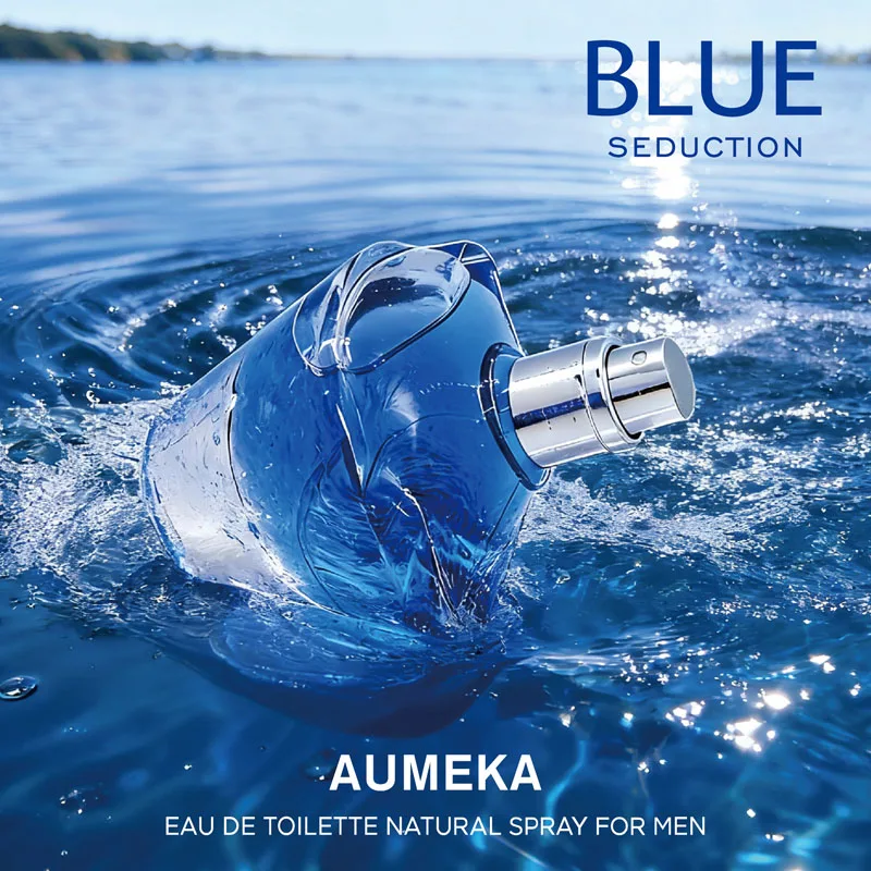 

AUMEKA Blue Seduction Perfume For Men Original Luxury Arabes Fougere Long Lasting EDT Fragrance Spray 50ml Man Gift Makeup