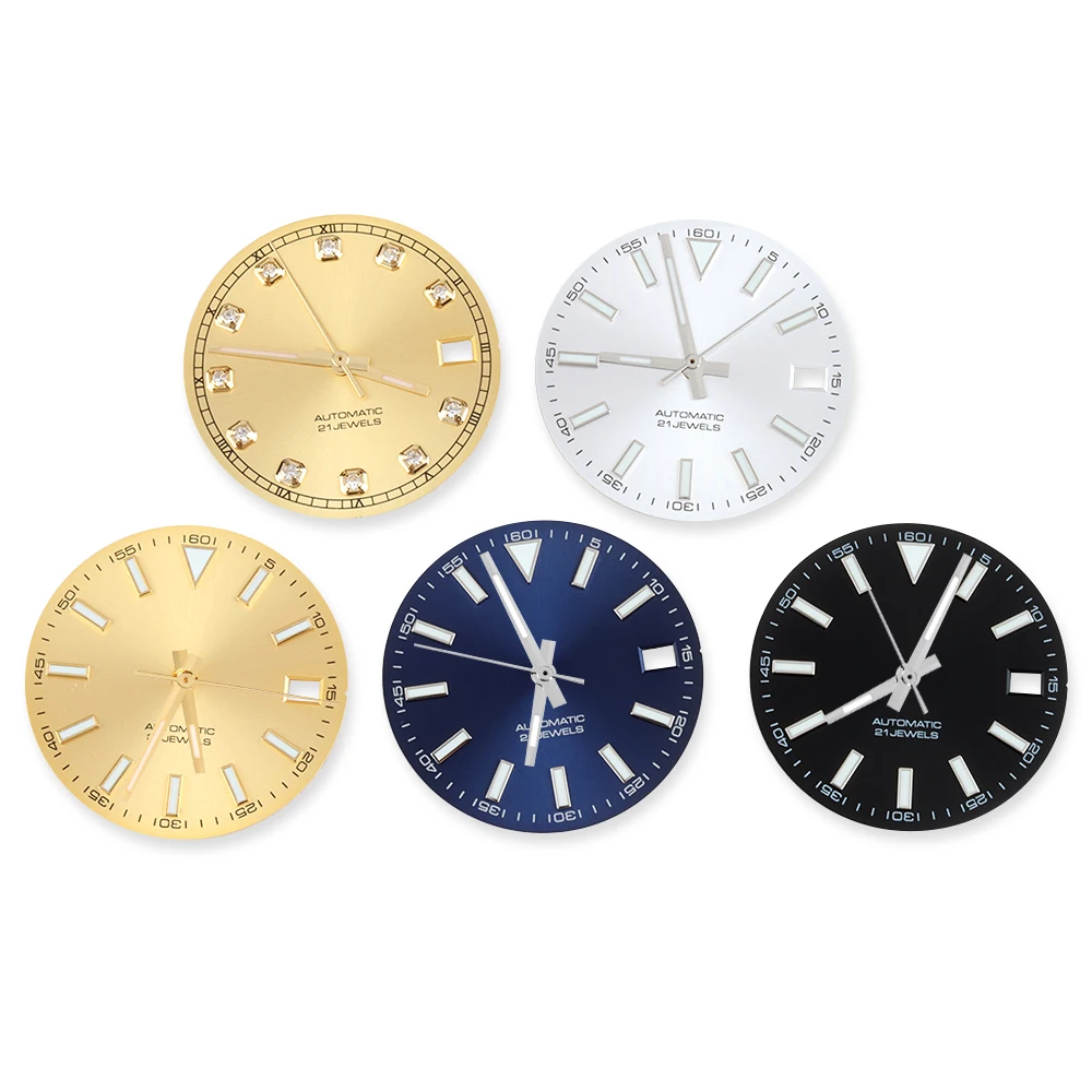 

28.5mm NH35 Watch Dial Watch Hands Green Luminous For NH35 NH36 Fit 3.0 o'clock Automatic Movement Watch Modified Accessories