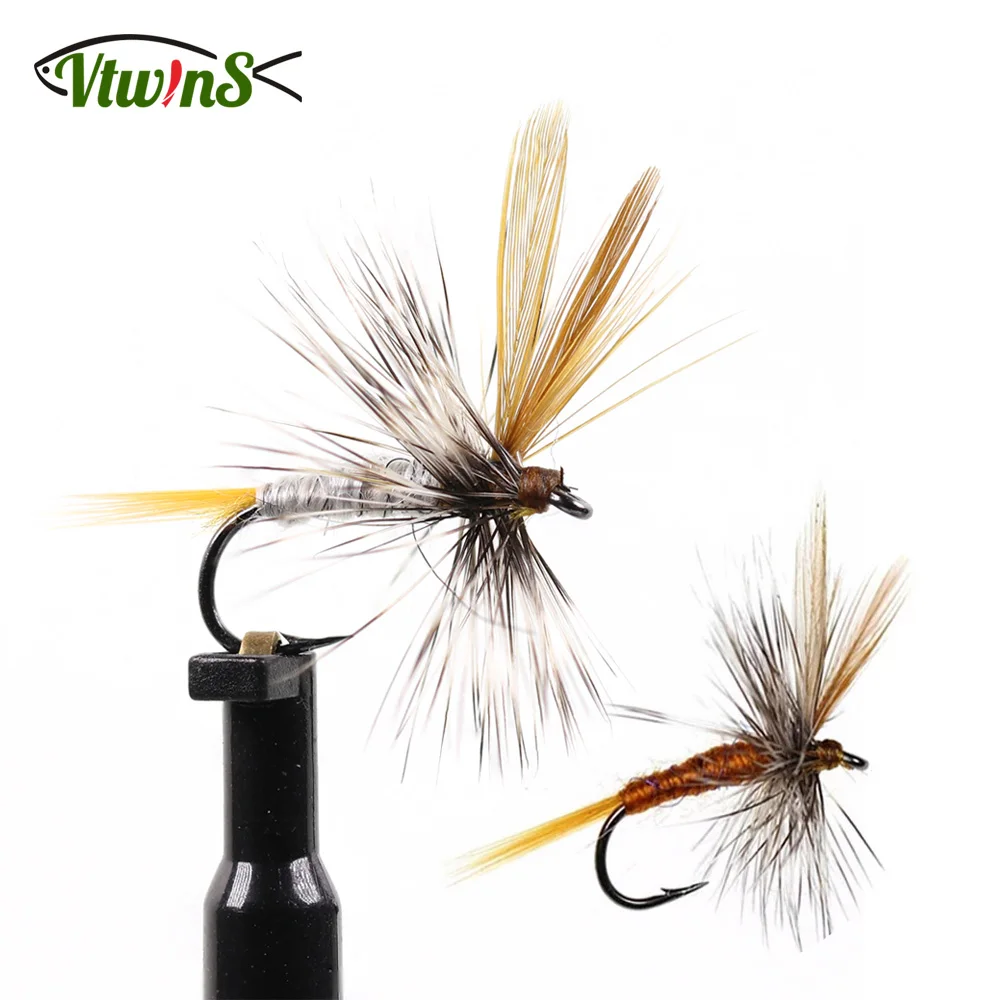 

Vtwins Midge Adult Mayfly Adams Fly Patterns Caddis Dry Flies Brown Gray Trout Fishing Flies Artificial Fly Fishing Lure Baits