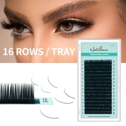 NATUHANA 16lines 8~15mm  Eyelash Extension 100% Handmade Natural Soft False Lashes Wholesale  Eyelashes Supplies