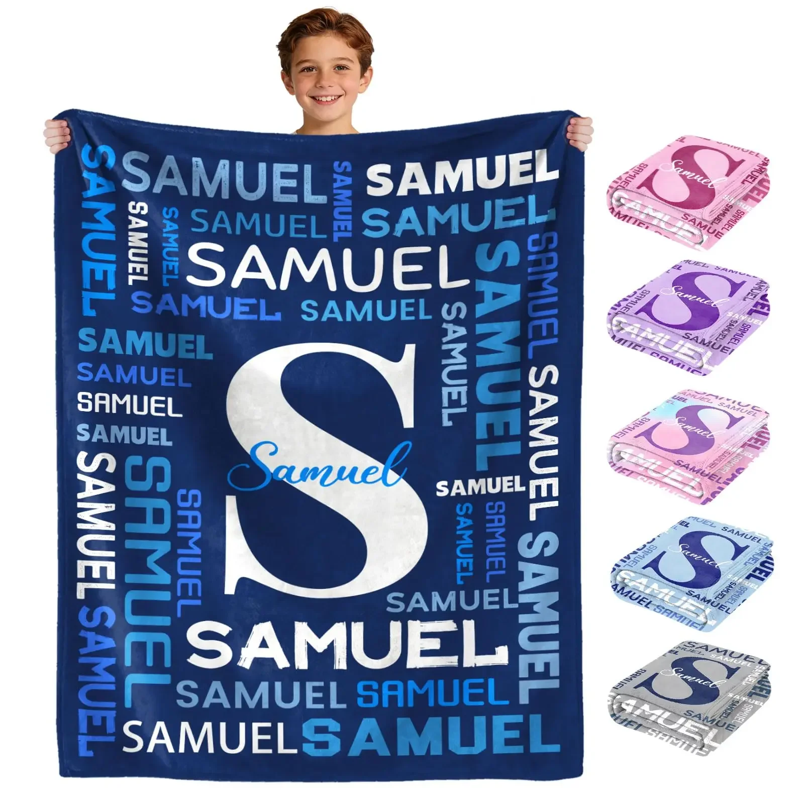 Personalized Custom Flannel Blanket Customized Name Super Soft Cozy Throw Blanket for Bed Sofa Camping Perfect Gifts For Her