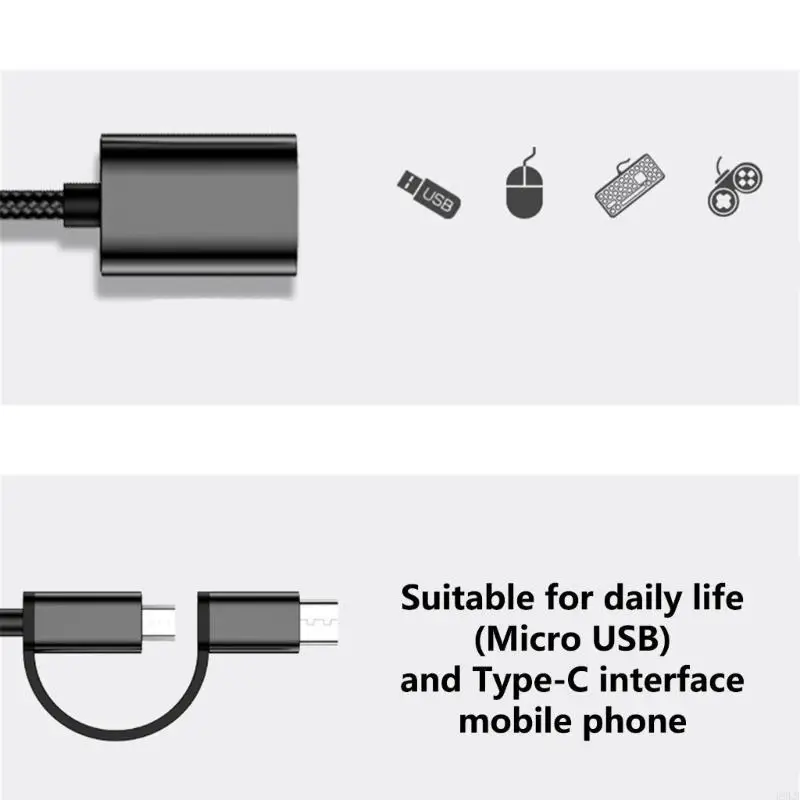 2025 New Reliable & Long Service OTG Adapter with Double Port Designs for Phones Tablets