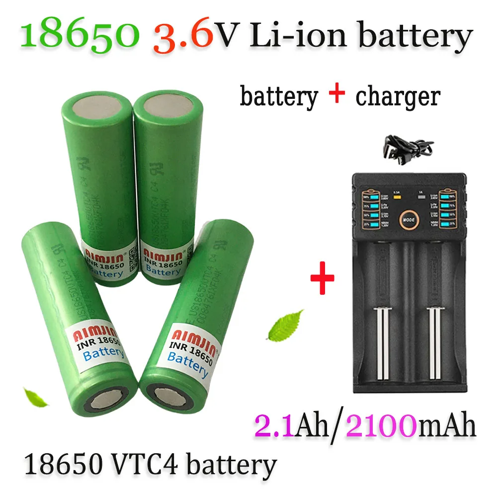 New Original 3.6V 2100mAh 18650 Battery For Us 18650 VTC4 30A Toys Tools Flashlight Battery