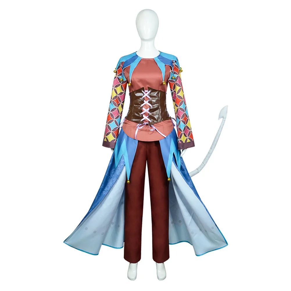 Fantasia Baldur Cosplay Gate Alfira Costume Adult Coat Pants Tail Belt Outfits Halloween Carnival Party Disguise Suit