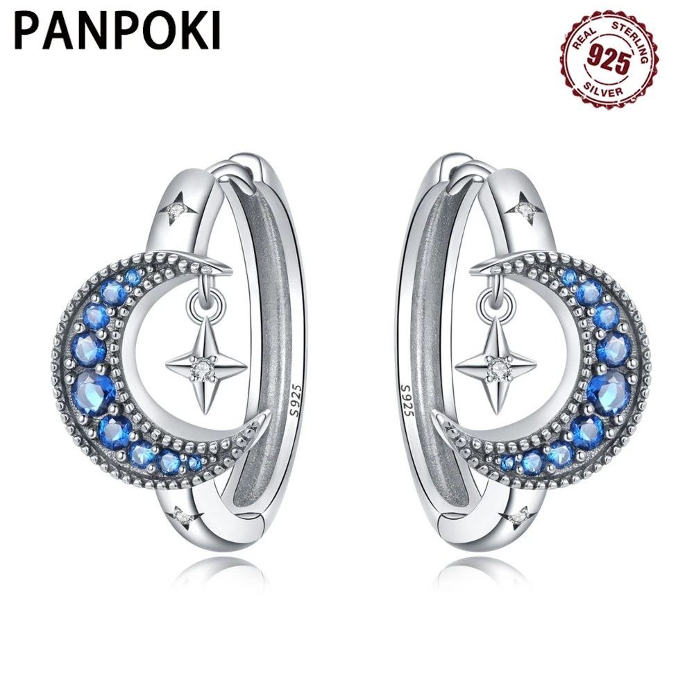 925 Sterling Silver Moon Tassel Series Earring Jewelry Versatile Hoop Earrings For Women Jewelry Fine Birthday Party Gifts