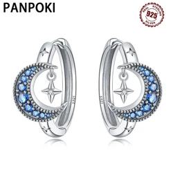 925 Sterling Silver Moon Tassel Series Earring Jewelry Versatile Hoop Earrings For Women Jewelry Fine Birthday Party Gifts