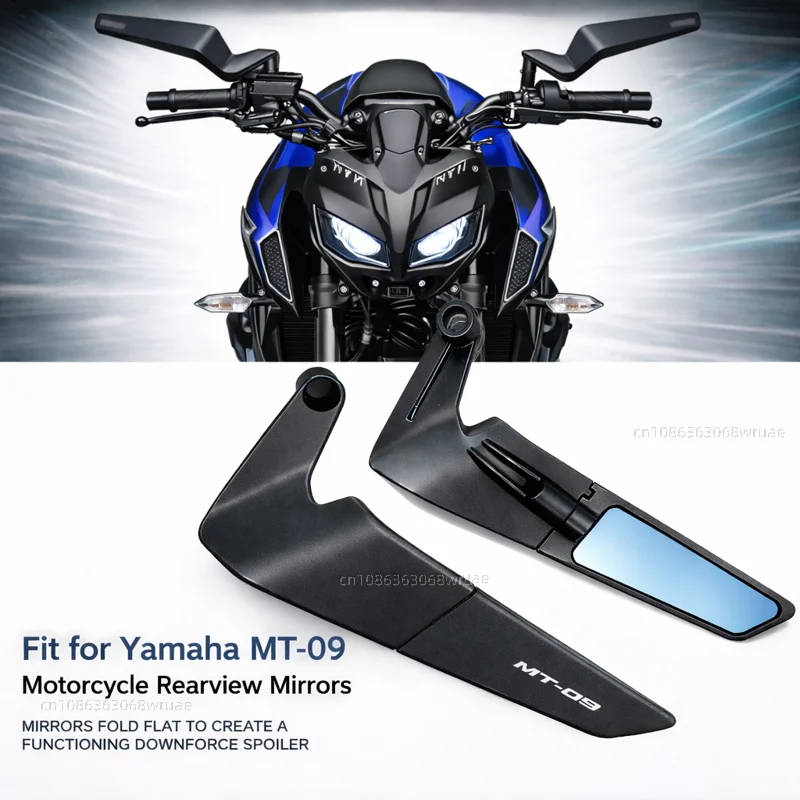For YAMAHA MT 09 MT 07 MT 09 SP Motorcycle CNC Mirror Wind Wing Side Rearview Reversing Mirror Anti-Glare 360° Adjustable
