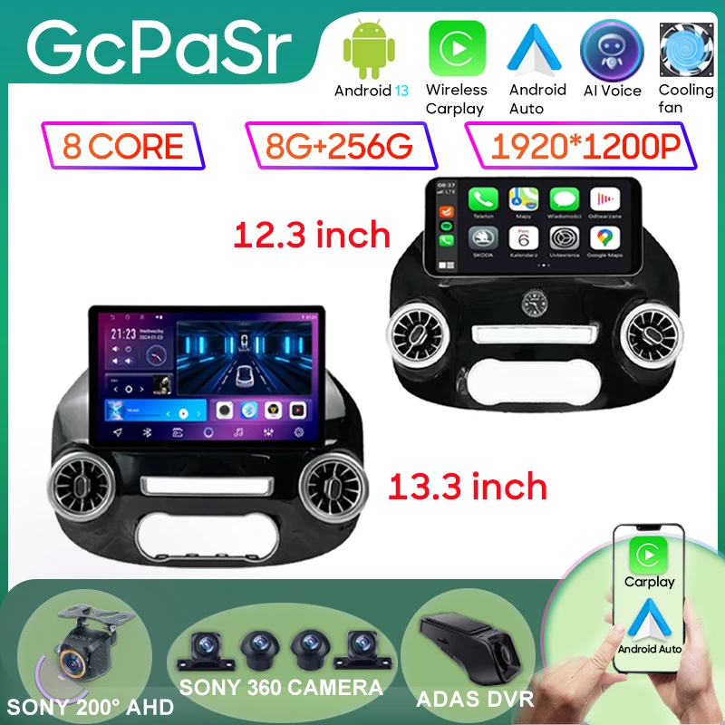 

For Mercedes Vito W447 2014 - 2022 Car Radio Carplay GPS Navigation Screen Android Auto Multimedia Player 5G Wifi Stereo No 2din