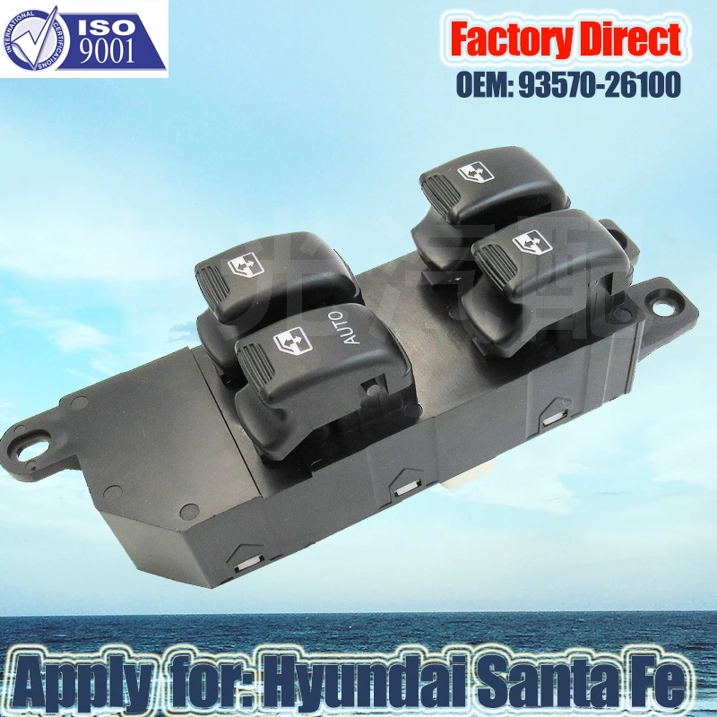 Factory Direct Auto Power Window Switch Apply for Hyundai Santa Fe 2001-2006  Left Driver Side Window Lifter Switch 93570-26100