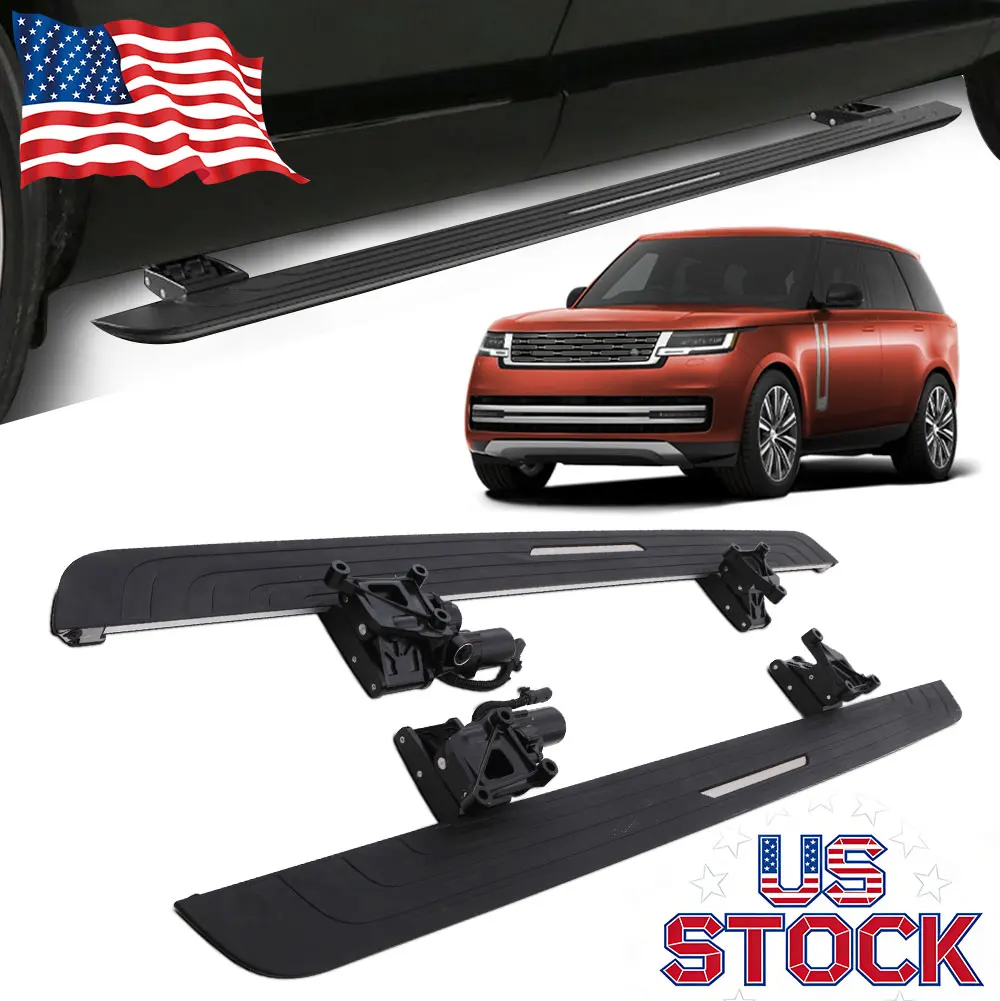 Fit for 2023 2024 2025 2026 LR Range Rover LWB Deployable Power Electric Running Boards, Aluminum Retractable Side Step Nerf Bar