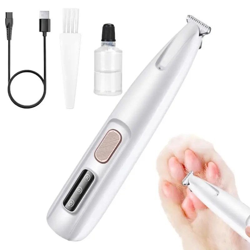 Cat Paw Trimmer Waterproof Kitten Hair Shaver Low Noise For Trimming Dog's Hair Around Paws Rechargeable   Precise Trimming Tool