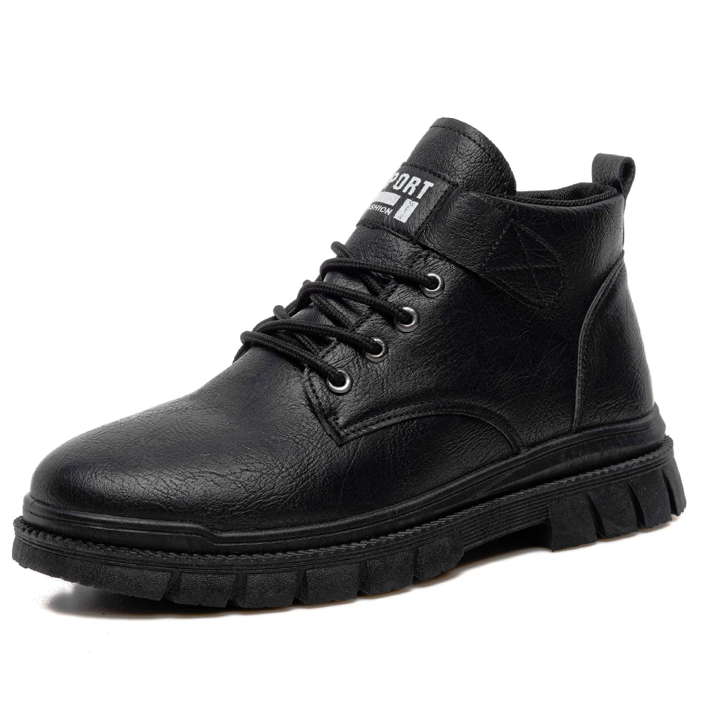 Men's Casual Boots Spring and Autumn British Workwear Boots Non Slip Soft Sole Comfort Outdoor Mid Top Leather Shoes Zapatillas